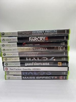 J4 Lot of 10 Microsoft Xbox 360 - Shooters & Actions - Free Shipping (GTA, Halo)