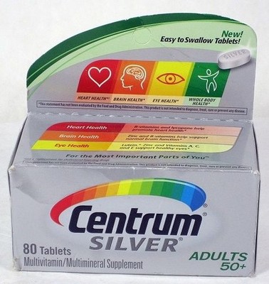 Centrum Silver Adults 50+ Multivitamins 80 Tablets Bottle