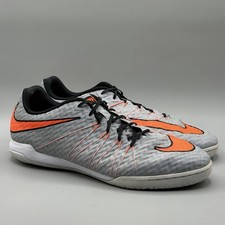 Botines de fútbol Nike Hypervenomx Finale II IC zapatos de fútbol para hombre 12,5 gris naranja