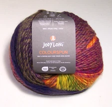 Lot of Two 100gm Balls Jody Long COLOURSPUN Wool Blend Chunky Yarn #1005 ZESTY