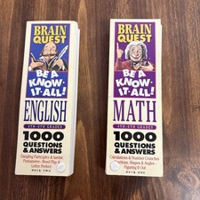 Brain Quest Lot Grade 4-6 English And Math Questions  Answers 1995 Pre Owned