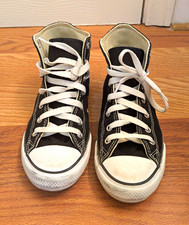 Converse Chuck Taylor All Star Youth Size 3 Canvas Sneakers Black/White High Top