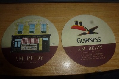 $.   GUINNESS Ireland Killarney co.Kerry J.M REIDY pub named beer coaster 2026