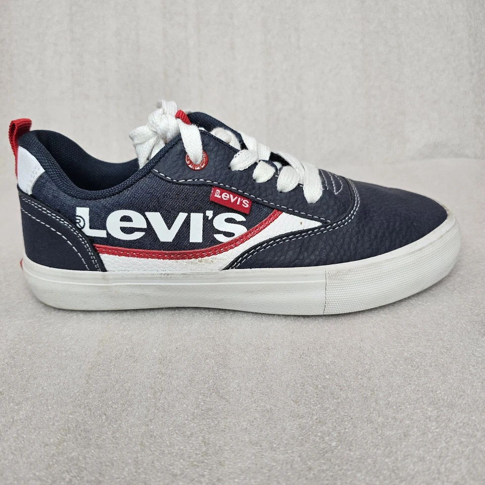 Levi's Lance Lo туфли ребенка ясельного возраста размер 2 синий, красный, белый кроссовки - Изображение 4 из 4