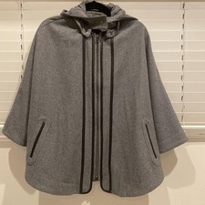 BANANA REPUBLIC Hooded wool poncho grey size M