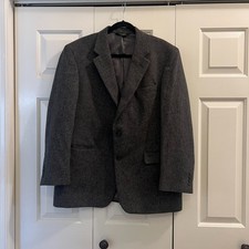 Jos A Bank Blazer Men 43R Dark Gray Camel Hair Two Button Sport Coat Classic Fit