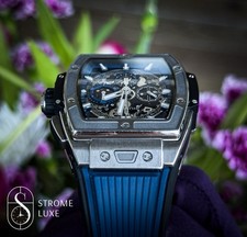 Hublot Spirit Of Big Bang 42 Blue Titanium Full Set Extra Strap 642.NX.7170.RX 13