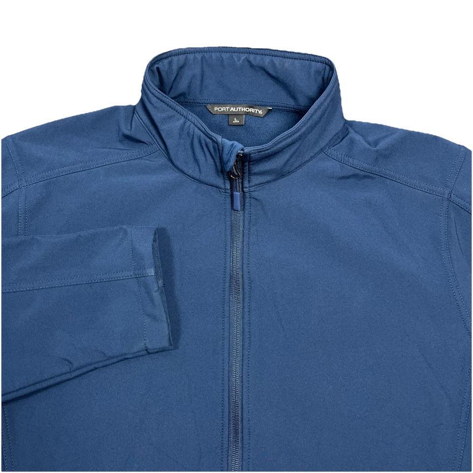 Port Authority J317 Mens Core Soft Shell Full Zip Fleece Jacket Navy Blue Large - Image 3 of 4