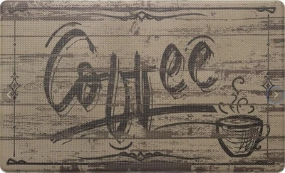 ELITE CHEF Anti-Fatigue Printed PVC Kitchen Floor Cushion Mat (18"x30") COFFEE ON WOOD, EC