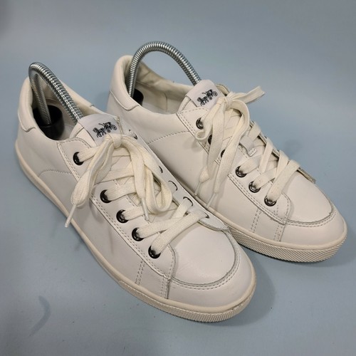 Coach Porter Sneakers Womens White G3781 Low Top Lace Up Shoes 9 B MSRP $195 - Picture 7 of 11