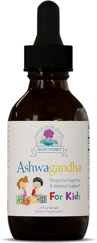 Ayush Herbs Ashwagandha Drops for Kids - Cognitive & Adrenal Support - 2 floz - Picture 1 of 2