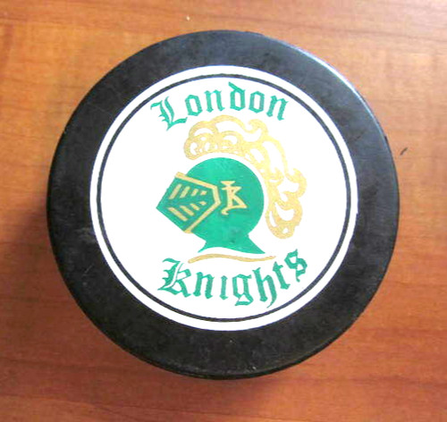 VTG LONDON KNIGHTS VINTAGE VICEROY OHL HOCKEY PUCK MADE IN CANADA NHL