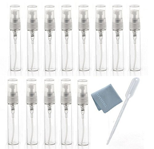 25 Clear Glass Perfume Atomizer Bottles, 5Ml, Travel Spray with Cleaning Cloth - Picture 10 of 12