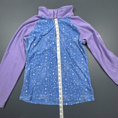Columbia Girls Fleece Pullover Sweater 14/16 Purple Blue Half Zip Winter Top - Picture 6 of 10