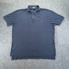 Vtg Polo Ralph Lauren Polo Shirt Mens L Blue Short Sleeve Pullover USA Made