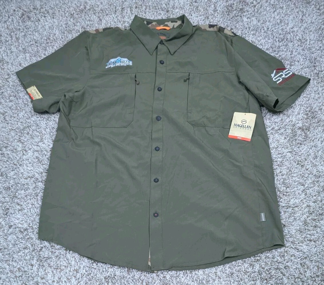 Magellan Outdoors Shirt Mens XL Camo Green Lightweight Hunting Fishing New