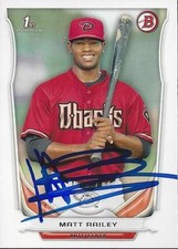 Matt Railey Arizona Diamondbacks 2014 Bowman Rookie Signed Card