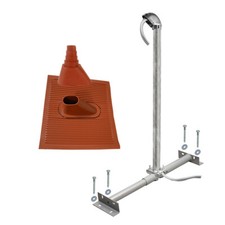 Dachsparrenhalter Montageset SAT Dach Mast Dachsparren Masthalter ALU-Pfanne rot