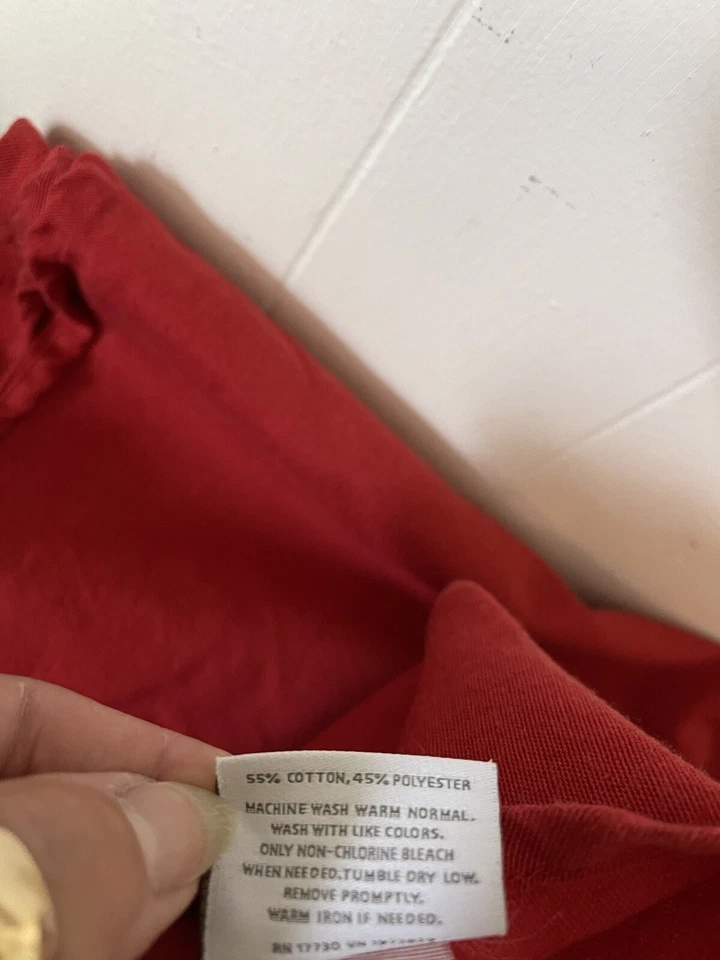 Threshold Red Round Table Cloth 68 In Cotton Poly Blend - Image 3 of 4