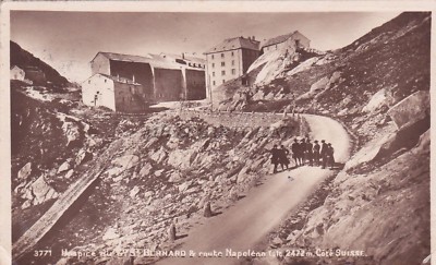 SWITZERLAND - Hospice du Grand St-Bernard and Route Napoleon - Photo Postcard 1922