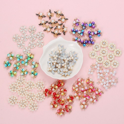 Flower Scrapbooking Bow Accessories sewing button pearls Bee Rhinestone - Picture 9 of 21