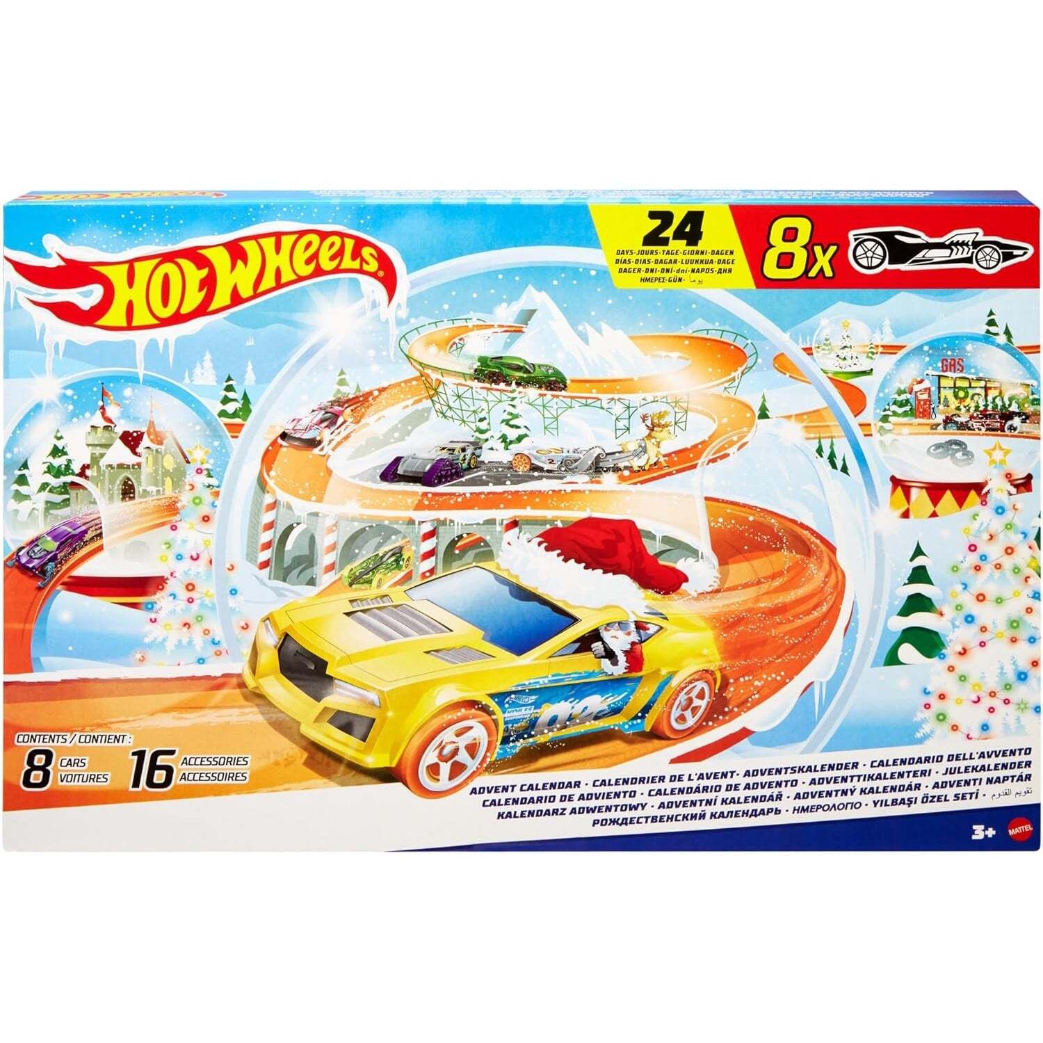 Hot Wheels Рождественский календарь Адвента на 2024 год включает в себя 8 машинок игровой коврик и другие новинки 6690₽