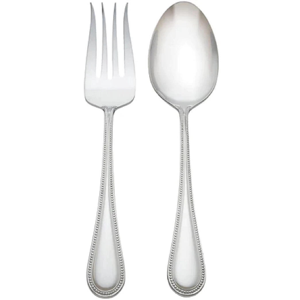 Reed & Barton Oversize Flatware LYNDON 18/10 Stainless Steel 2 Piece Salad Set
