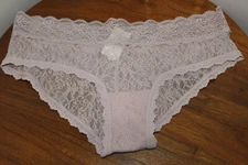 GAP BODY SEXY LACE HIP TANGA EMBROIDERED FLORAL LIGHT MAUVE SIZE L