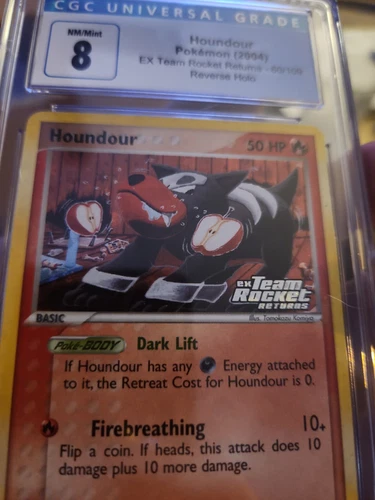 2004 PSA CGC 8 Houndour Reverse Holo STAMPED EX Team Rocket Returns 60/109 MINT