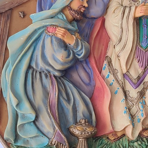 Belén 3 Reyes Ángel Escena Plato Pintado a Mano Decoración del Hogar Arcilla Vacaciones 3D - Imagen 10 de 21