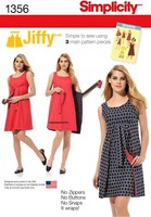 Simplicity 1356 Jiffy Kleider Damen Schnittmuster GrößEn 6-14 & 14-22 Einfach