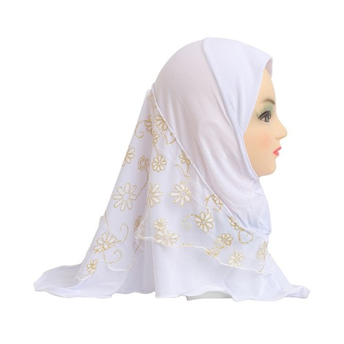Muslim Kids Girls Hijab Scarf Islamic Children Hot Drilling Scarf Headscarf 2-6Y - Picture 62 of 132