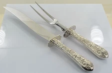 Alvin Bridal Bouquet Large Carving Set in Sterling Silver - No Mono