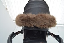 ROSY FUENTES BROWN FAUX FUR HOOD TRIM