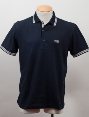 New Hugo Boss 100% Cotton Navy Polo with Logo Size Small