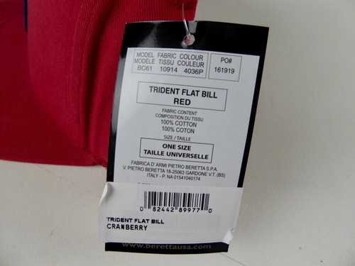 Beretta Engraved Patch Trucker Hat / Trident Flat Bill Structured Hat Cap NWT - Picture 10 of 14