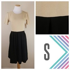 NEW LuLaRoe SMALL Amelia Dress Pockets S Tan BLACK Solid Color Block NWT