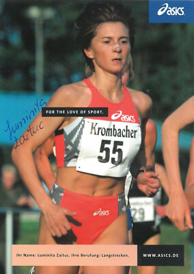 ORIGINAL unterschriebene Autogrammkarte LUMINITA ZAITUC Leichtathletik DEUTSCHLA