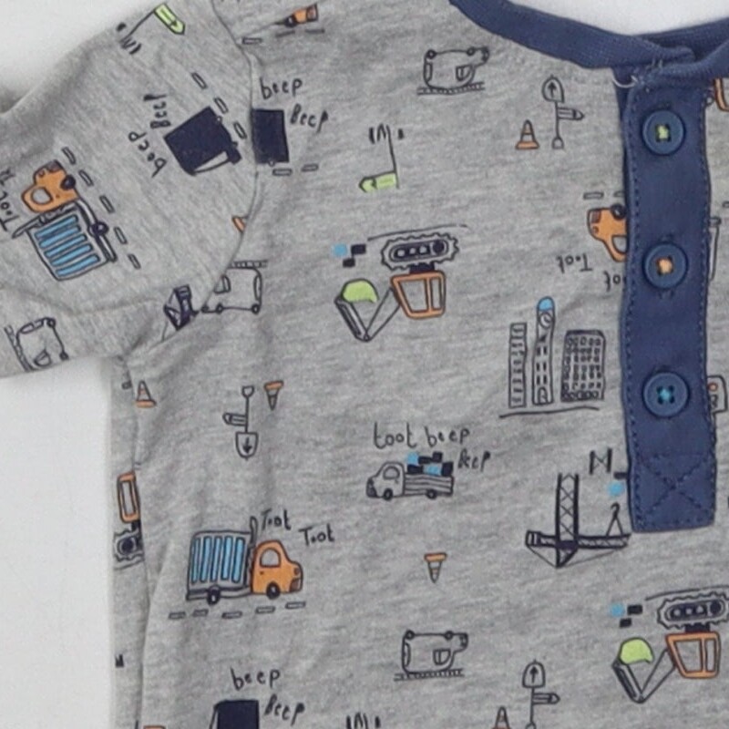 George Boys Grey Cotton Blend T-Shirt Size 6-9 Months Button image 8