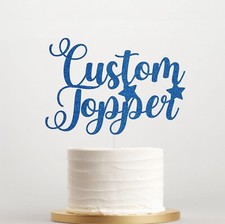 Custom Personalised Glitter Cake Topper, Any Name Birthday Party Decoration