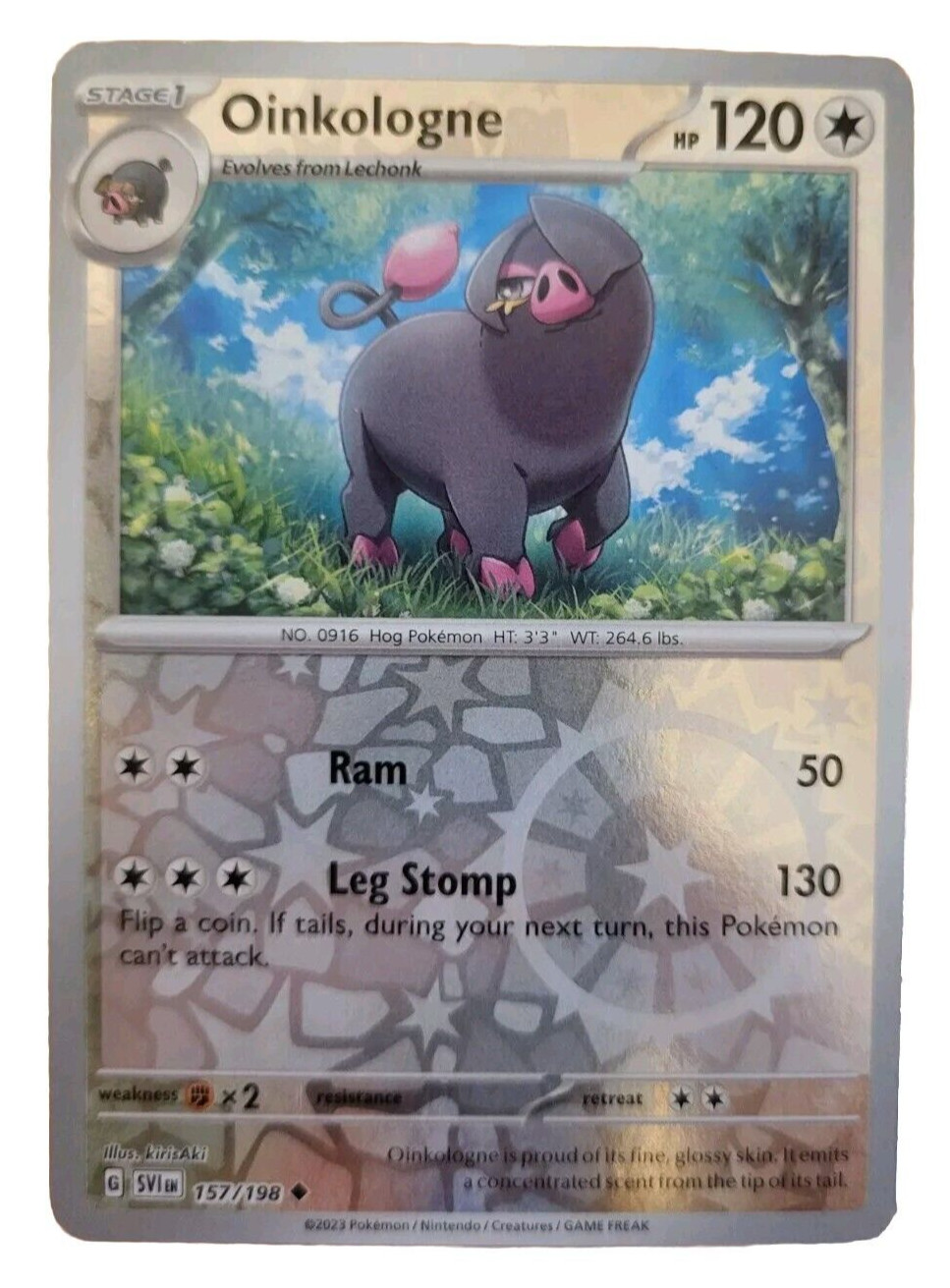 Reverse Holo Oinkologne 157/198 Uncommon Scarlet & Violet Pokemon Card (A3