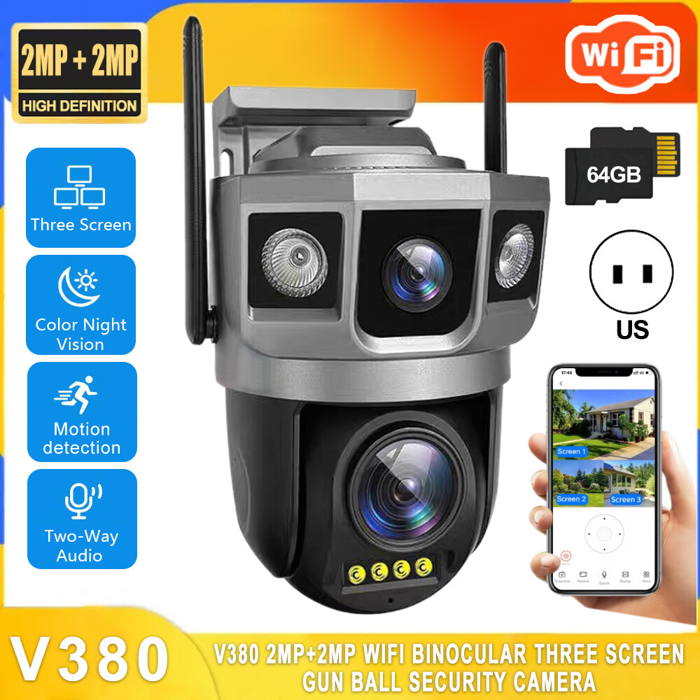 Security Camera System Outdoor Home 2MP+2MP WiFi Dual Vision Camera NEW-image