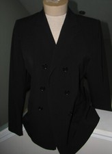 Calvin Klein Double-Breasted Blazer Women's 10 Black new elegant