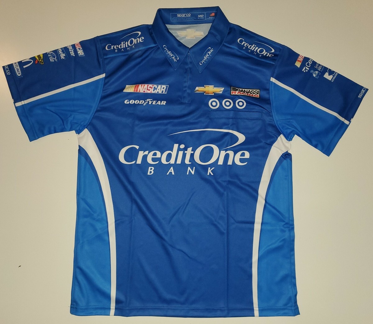 Kyle Larson #42 Credit One Bank Race CGR Used Pit Crew Mens Medium Shirt