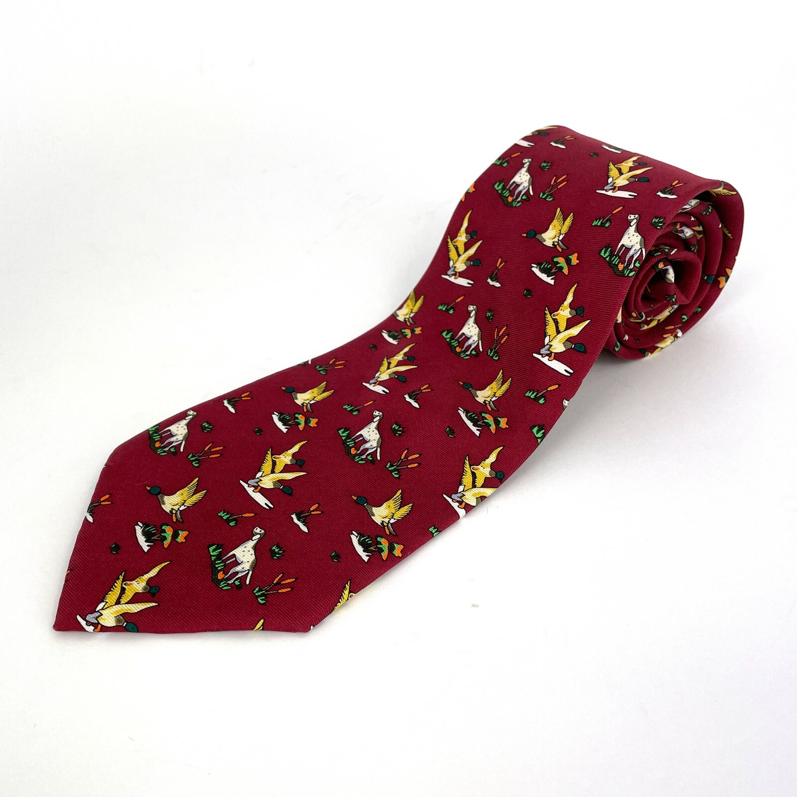Corbata de seda Oxford azul campo tiro faisán pájaro perro ávades juego caza
