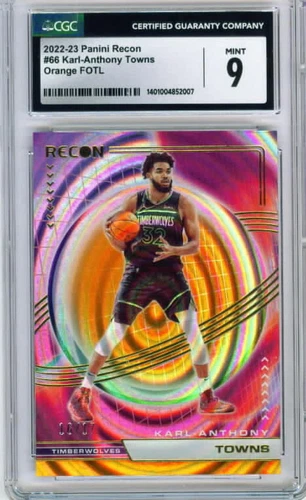 2022 Panini Recon "Orange FOTL" #66 KARL-ANTHONY TOWNS T'Wolves (#'d /17)  CGC 9