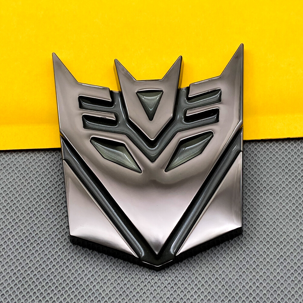 Glossy Black Metal Transformers Decepticon Grille Emblem Racing SUV