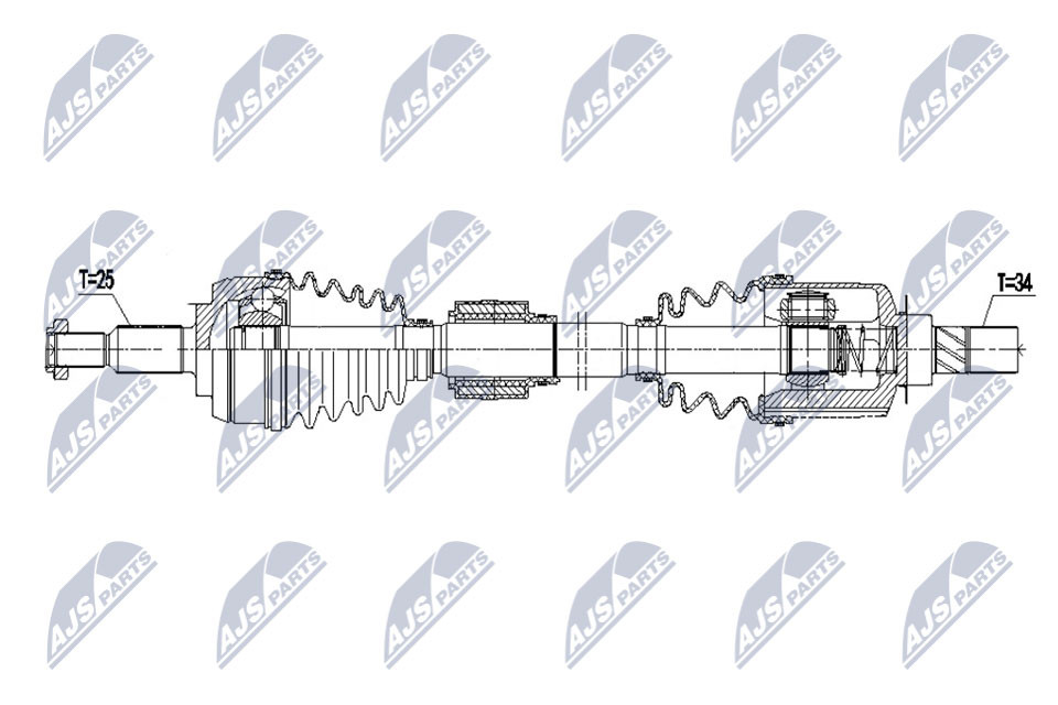 NTY NPW-RE-166 Drive Shaft for RENAULT