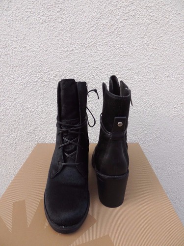 UGG BLACK ORIANA EXOTIC LACE-UP HIGH HEEL ANKLE BOOTS, US 6.5/ EUR 37.5 ~NIB - Picture 5 of 7