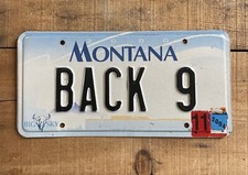 Retired Vintage 2004 Montana Golf Vanity License Plate #BACK9 Man Cave